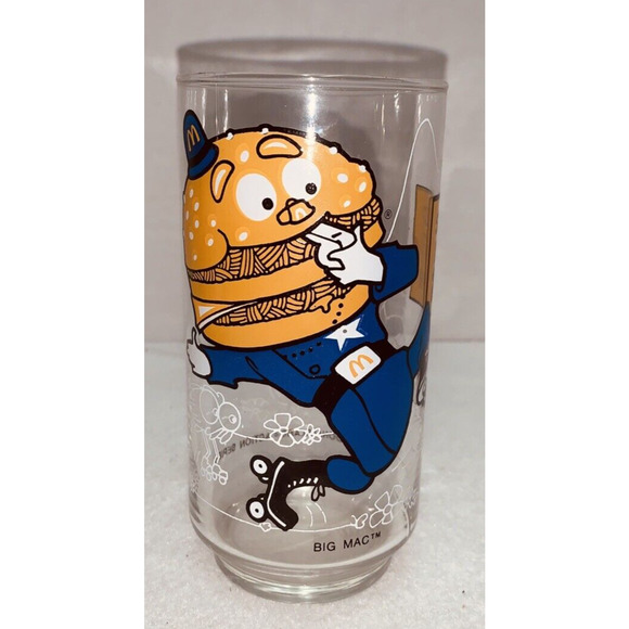 Vtg McDonalds 1977 Officer Big Mac Glass McDonaldand Action Series Collection - Picture 1 of 7
